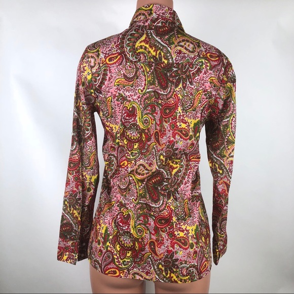 Sundance Blouse Paisley Floral Ruffle Front - Picture 4 of 5
